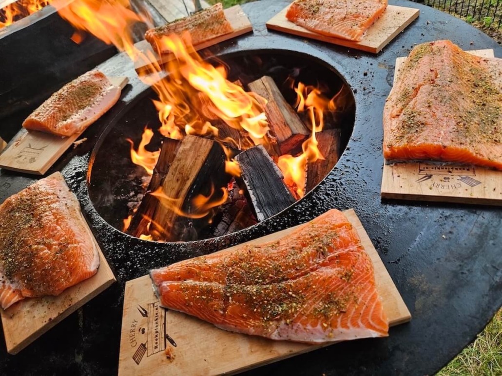 bbq kootwijkerbroek, gerookte zalm op barbecue