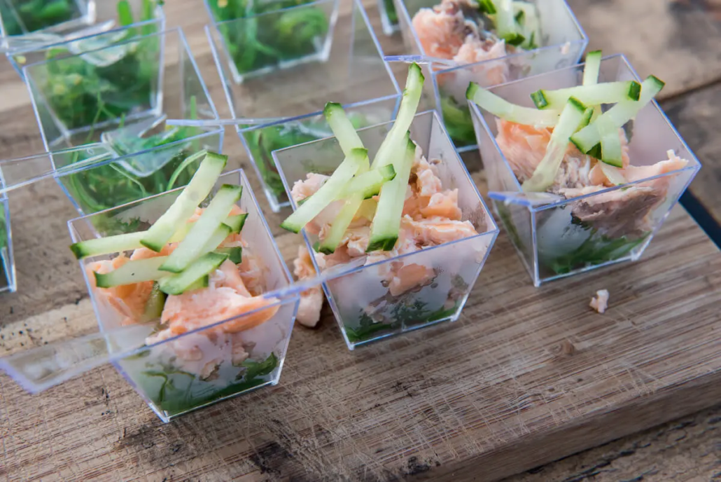 catering aan huis, luxe partyhapjes op cateringevent